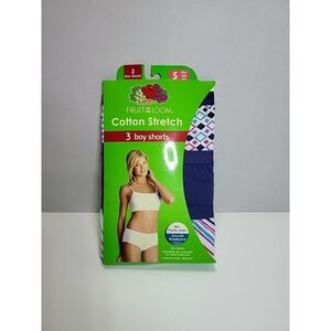 Fruit Of TheLoom Women's 3 Pair Boy Shorts Cotton Stretch Underwear Panties 5 Sm